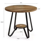 GDFStudio Ashton – Table basse ronde de 31,5 po avec étagère de rangement et base en métal