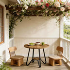 GDFStudio Ashton – Table basse ronde de 31,5 po avec étagère de rangement et base en métal