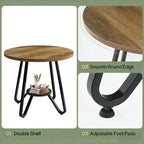 GDFStudio Ashton – Table basse ronde de 31,5 po avec étagère de rangement et base en métal