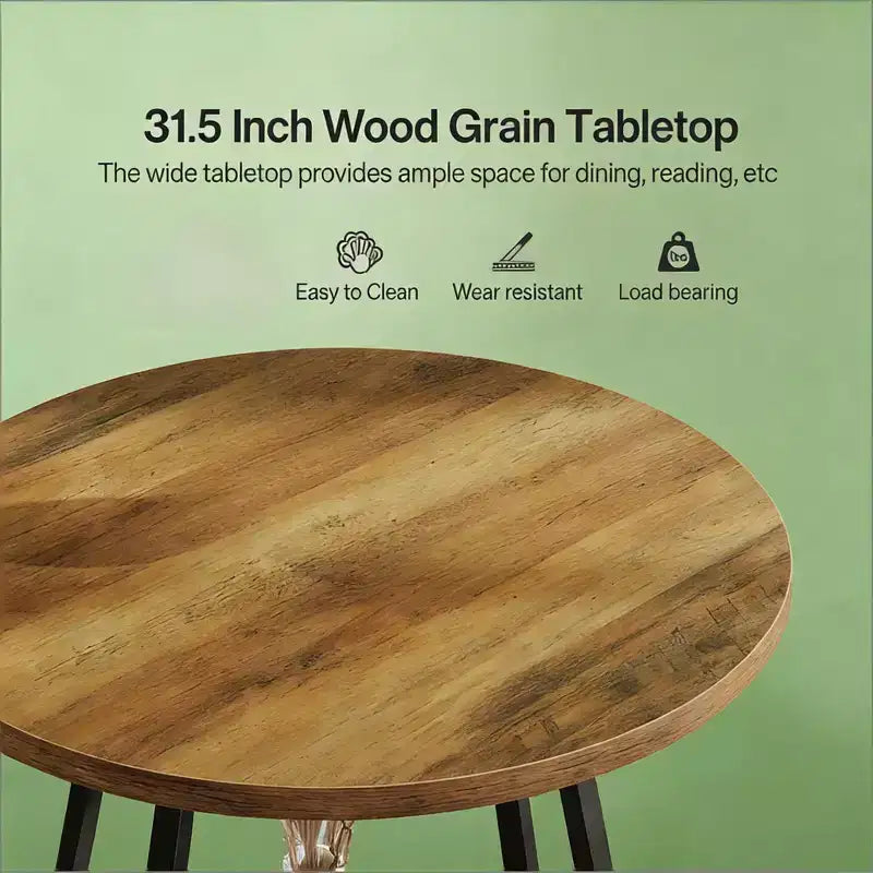 GDFStudio Ashton – Table basse ronde de 31,5 po avec étagère de rangement et base en métal