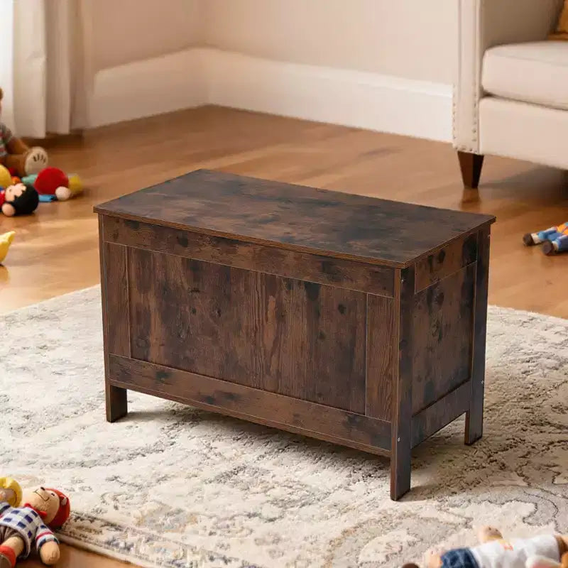 Banc de rangement pour enfants VEVOR, Coffre à jouets en bois, Grand meuble de rangement avec charnière de sécurité, Banc de rangement rétro pour tout-petits, Marron