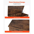 Banc de rangement pour enfants VEVOR, Coffre à jouets en bois, Grand meuble de rangement avec charnière de sécurité, Banc de rangement rétro pour tout-petits, Marron