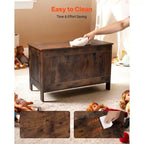 Banc de rangement pour enfants VEVOR, Coffre à jouets en bois, Grand meuble de rangement avec charnière de sécurité, Banc de rangement rétro pour tout-petits, Marron
