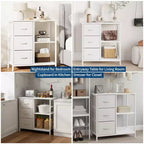 Classeur, Meuble de bureau avec 3 tiroirs et 2 compartiments ouverts, Meuble à tiroirs étanche, Support d'imprimante, Armoire à dossiers avec pieds réglables