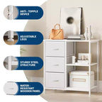 Classeur, Meuble de bureau avec 3 tiroirs et 2 compartiments ouverts, Meuble à tiroirs étanche, Support d'imprimante, Armoire à dossiers avec pieds réglables