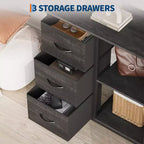 Classeur, Meuble de bureau avec 3 tiroirs et 2 compartiments ouverts, Meuble à tiroirs étanche, Support d'imprimante, Armoire à dossiers avec pieds réglables