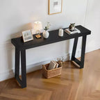 VEVOR Table console de 56 po, bureau moderne derrière le canapé, table d'entrée rectangulaire en bois, table d'appoint longue et étroite, idéale pour le couloir, noir