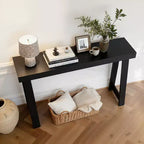 VEVOR Console 46 pouces, Bureau moderne derrière le canapé, Table d'entrée rectangulaire en bois, Table de canapé longue et étroite, Support d'appoint pour couloir, Noir