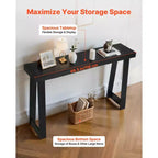 VEVOR Console 46 pouces, Bureau moderne derrière le canapé, Table d'entrée rectangulaire en bois, Table de canapé longue et étroite, Support d'appoint pour couloir, Noir