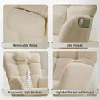 Fauteuil à bascule moderne et rembourré à dossier haut, fauteuil inclinable et planeur avec coussin moelleux pour adultes, parfait pour le salon et la chambre à coucher