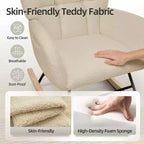 Fauteuil à bascule moderne et rembourré à dossier haut, fauteuil inclinable et planeur avec coussin moelleux pour adultes, parfait pour le salon et la chambre à coucher