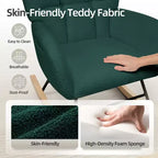Fauteuil à bascule moderne et rembourré à dossier haut, fauteuil inclinable et planeur avec coussin moelleux pour adultes, parfait pour le salon et la chambre à coucher