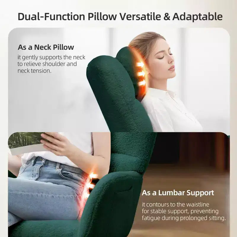 Fauteuil à bascule moderne et rembourré à dossier haut, fauteuil inclinable et planeur avec coussin moelleux pour adultes, parfait pour le salon et la chambre à coucher
