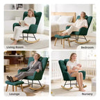 Fauteuil à bascule moderne et rembourré à dossier haut, fauteuil inclinable et planeur avec coussin moelleux pour adultes, parfait pour le salon et la chambre à coucher