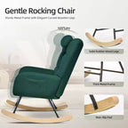 Fauteuil à bascule moderne et rembourré à dossier haut, fauteuil inclinable et planeur avec coussin moelleux pour adultes, parfait pour le salon et la chambre à coucher