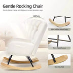 Fauteuil à bascule moderne et rembourré à dossier haut, fauteuil inclinable et planeur avec coussin moelleux pour adultes, parfait pour le salon et la chambre à coucher