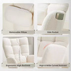 Fauteuil à bascule moderne et rembourré à dossier haut, fauteuil inclinable et planeur avec coussin moelleux pour adultes, parfait pour le salon et la chambre à coucher