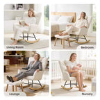 Fauteuil à bascule moderne et rembourré à dossier haut, fauteuil inclinable et planeur avec coussin moelleux pour adultes, parfait pour le salon et la chambre à coucher