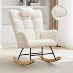 Modern High Back Upholstered Rocking Chair, Recliner Glider Accent Armchair with Soft Cushion for Adults, Perfect for Living Room & Bedroom