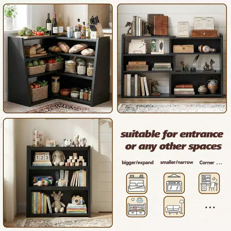 Étagère échelle extensible Besiost à 3-4 niveaux, bibliothèque d'angle pour petits espaces