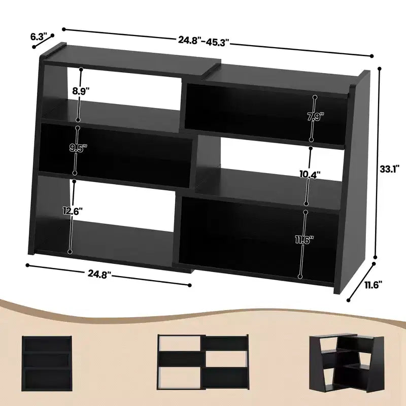 Étagère échelle extensible Besiost à 3-4 niveaux, bibliothèque d'angle pour petits espaces