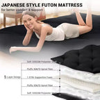 Acekool Matelas Futon Japonais Double Pliable Épais Lit de Sol pour Adultes Tapis de Couchage Style Tatami pour Maison Camping Voyage
