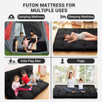 Acekool Matelas Futon Japonais Double Pliable Épais Lit de Sol pour Adultes Tapis de Couchage Style Tatami pour Maison Camping Voyage
