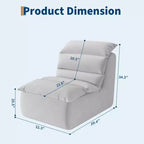 Pouf ergonomique, avec support dorsal, base antidérapante, canapé simple moderne, pour salon, chambre, bureau