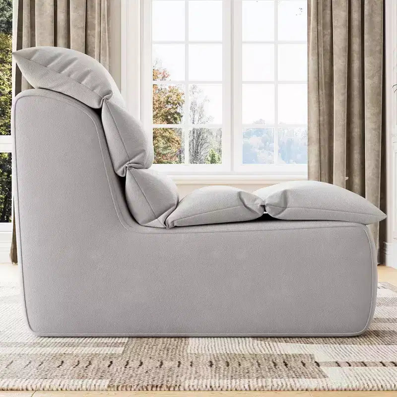 Pouf ergonomique, avec support dorsal, base antidérapante, canapé simple moderne, pour salon, chambre, bureau
