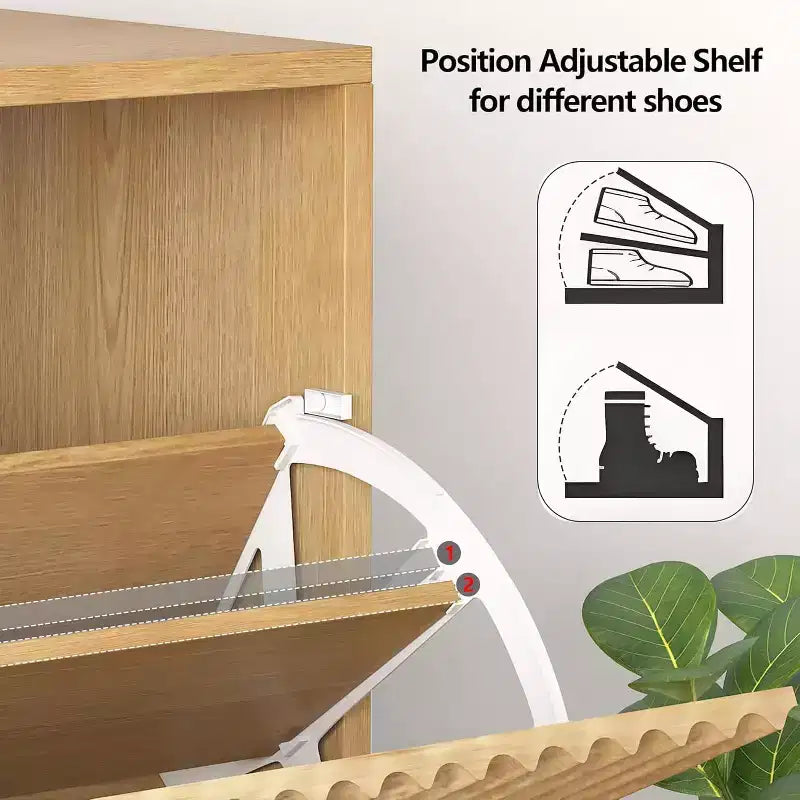 Meuble à chaussures moderne et mince pour entrée, 2 tiroirs basculants, organisateur caché, étagère à chaussures autoportante pour couloir, 80 cm de large