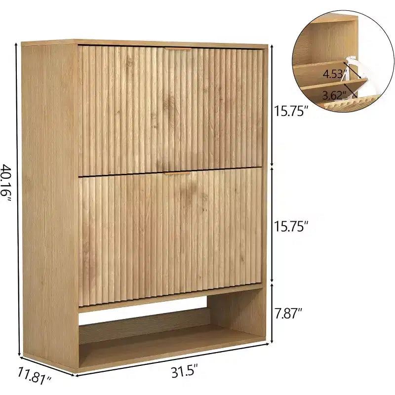 Meuble à chaussures moderne et mince pour entrée, 2 tiroirs basculants, organisateur caché, étagère à chaussures autoportante pour couloir, 80 cm de large