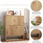 Meuble à chaussures moderne et mince pour entrée, 2 tiroirs basculants, organisateur caché, étagère à chaussures autoportante pour couloir, 80 cm de large
