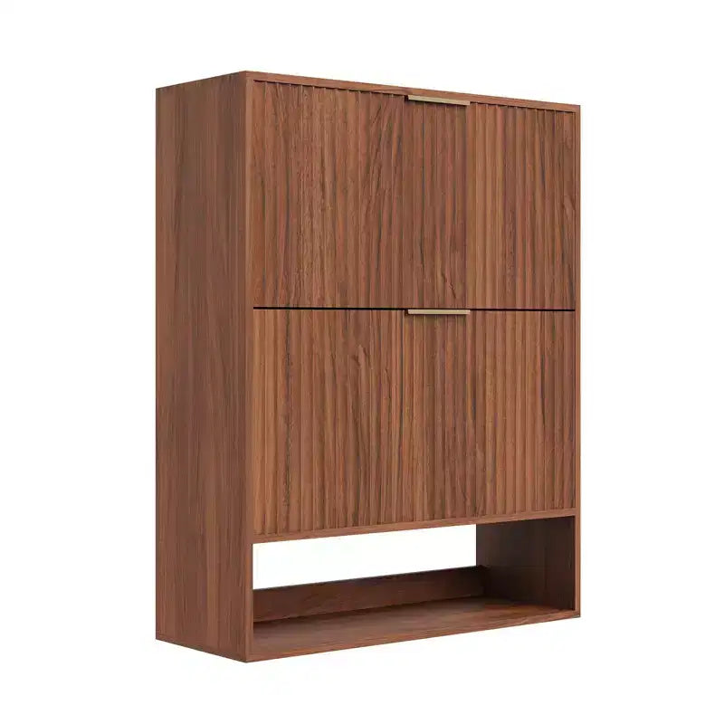 Meuble à chaussures moderne et mince pour entrée, 2 tiroirs basculants, organisateur caché, étagère à chaussures autoportante pour couloir, 80 cm de large