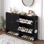 Meuble à chaussures moderne et mince pour entrée, 2 tiroirs basculants, organisateur caché, étagère à chaussures autoportante pour couloir, 80 cm de large