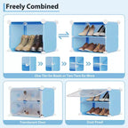 Étagère à Chaussures Extensible à 8 Niveaux avec Porte, Peut Contenir 32 Paires, Armoire de Rangement à Chaussures Détachable, Organiseur d'Entrée et de Chambre à Coucher Peu Encombrant