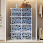 Étagère à Chaussures Extensible à 8 Niveaux avec Porte, Peut Contenir 32 Paires, Armoire de Rangement à Chaussures Détachable, Organiseur d'Entrée et de Chambre à Coucher Peu Encombrant