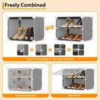Étagère à Chaussures Extensible à 8 Niveaux avec Porte, Peut Contenir 32 Paires, Armoire de Rangement à Chaussures Détachable, Organiseur d'Entrée et de Chambre à Coucher Peu Encombrant