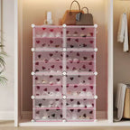 Étagère à Chaussures Extensible à 8 Niveaux avec Porte, Peut Contenir 32 Paires, Armoire de Rangement à Chaussures Détachable, Organiseur d'Entrée et de Chambre à Coucher Peu Encombrant
