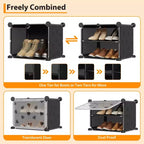 Étagère à Chaussures Extensible à 8 Niveaux avec Porte, Peut Contenir 32 Paires, Armoire de Rangement à Chaussures Détachable, Organiseur d'Entrée et de Chambre à Coucher Peu Encombrant