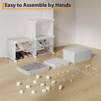 Étagère à Chaussures Extensible à 8 Niveaux avec Porte, Peut Contenir 32 Paires, Armoire de Rangement à Chaussures Détachable, Organiseur d'Entrée et de Chambre à Coucher Peu Encombrant
