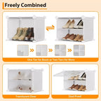 Étagère à Chaussures Extensible à 8 Niveaux avec Porte, Peut Contenir 32 Paires, Armoire de Rangement à Chaussures Détachable, Organiseur d'Entrée et de Chambre à Coucher Peu Encombrant