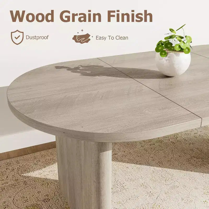Table à manger ovale de ferme moderne, 160 cm de long, 6-8 places, piétement en bois robuste, résistante à l'eau, montage facile pour salon, bureau, noir