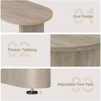 Table à manger ovale de ferme moderne, 160 cm de long, 6-8 places, piétement en bois robuste, résistante à l'eau, montage facile pour salon, bureau, noir