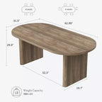 Table à manger ovale de ferme moderne, 160 cm de long, 6-8 places, piétement en bois robuste, résistante à l'eau, montage facile pour salon, bureau, noir