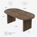 Table à manger ovale de ferme moderne, 160 cm de long, 6-8 places, piétement en bois robuste, résistante à l'eau, montage facile pour salon, bureau, noir