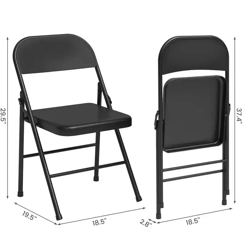 Ensemble table et chaises pliantes portables 5 pièces, table pliante rembourrée en PU et chaises pliantes entièrement métalliques, ensemble table et chaises convenant à la salle à manger
