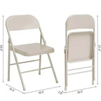 Ensemble table et chaises pliantes portables 5 pièces, table pliante rembourrée en PU et chaises pliantes entièrement métalliques, ensemble table et chaises convenant à la salle à manger