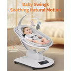 Balançoire bébé pour nourrissons et tout-petits, balançoire pour bébé avec 5 modes de mouvement et 5 vitesses, siège inclinable avec harnais à 5 points