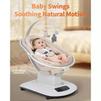 Balançoire bébé pour nourrissons et tout-petits, balançoire pour bébé avec 5 modes de mouvement et 5 vitesses, siège inclinable avec harnais à 5 points