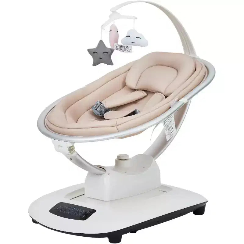 Balançoire bébé pour nourrissons et tout-petits, balançoire pour bébé avec 5 modes de mouvement et 5 vitesses, siège inclinable avec harnais à 5 points